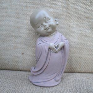 Standing Buddhist Monk Resin Figurine